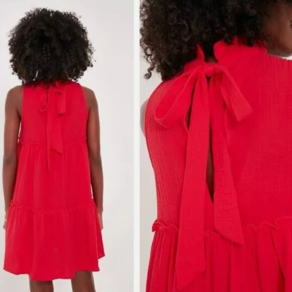 Pomander Place Morgan Mock Neck Mini Dress – Red – Size M – Excellent Condition - Picture 7 of 7